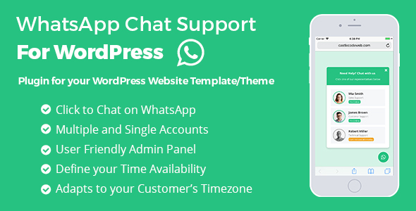 افزونه پشتیبانی واتس اپ برای وردپرس | Whatsapp Support 14