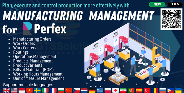 ماژول مدیریت ساخت و تولید برای اسکریپت پرفکس | Manufactoring Management Module for Perfex 12