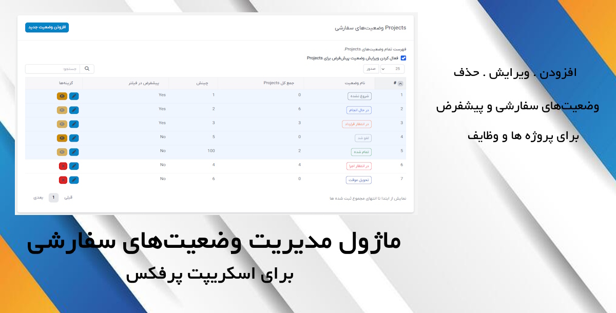 ماژول مدیر پیشرفته وضعیت برای اسکریپت پرفکس | Advanced Status Manager for Perfex 7